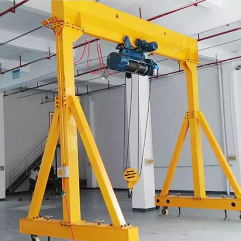 very popular movable electric 4 wheels mini type single beam mobile gantry crane