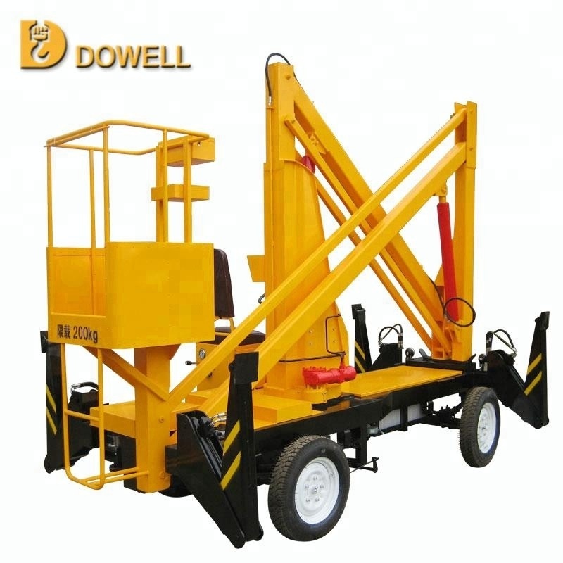 Articulated towable boom lift 6-17m cherry picker man lift for sale