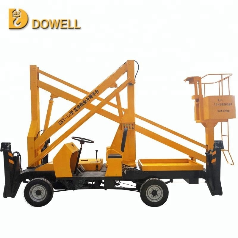 Articulated towable boom lift 6-17m cherry picker man lift for sale