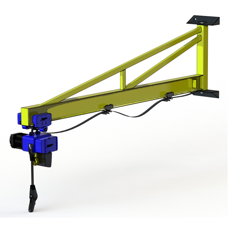 new design model 360 degree rotation 2ton traveling jib wall crane