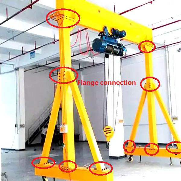 high quality 2 ton light weight portable electric manual mobile hoist gantry crane