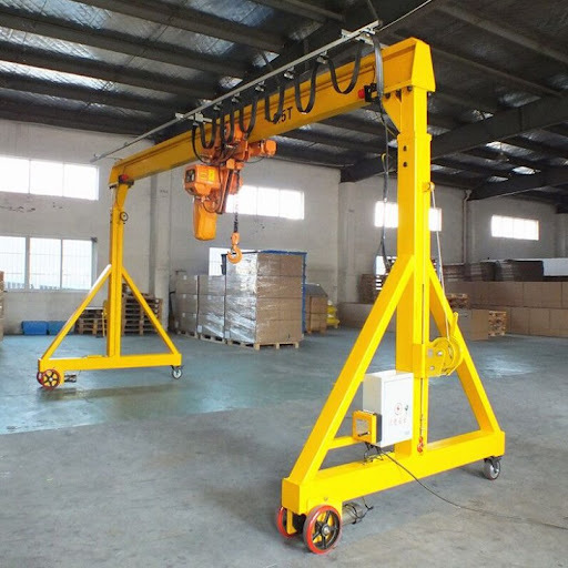 very popular movable electric 4 wheels mini type single beam mobile gantry crane