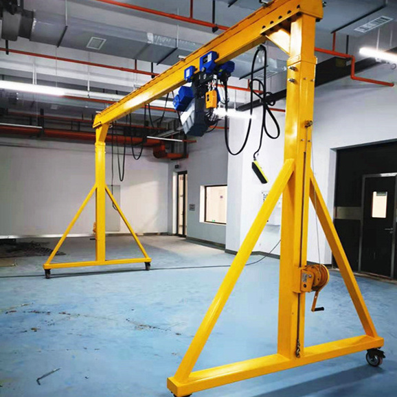 very popular movable electric 4 wheels mini type single beam mobile gantry crane