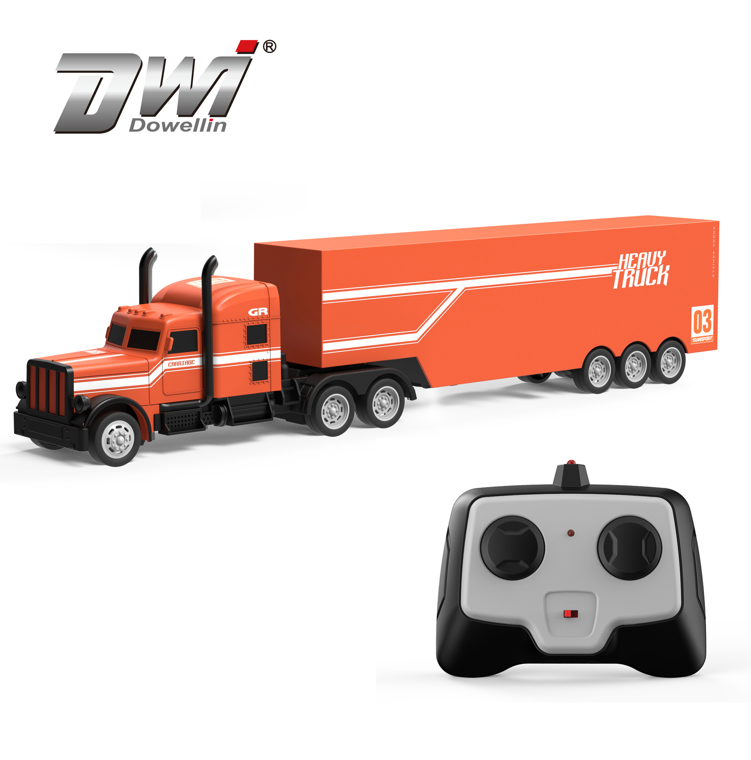 DWI RC Container Truck with 1/16 2.4G 4channeal 2WD  New Item Radio Control Tractor trailer