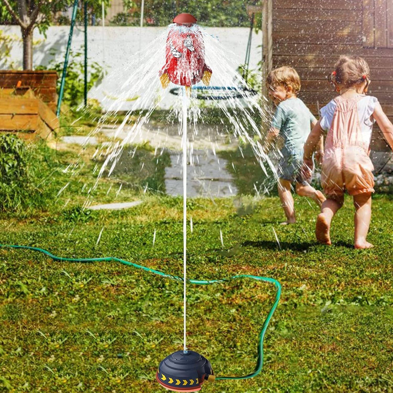 Dwi Dowellin Sprinkler Rocket Launcher, Outdoor Water Toys for Kids, Summer Outside Game