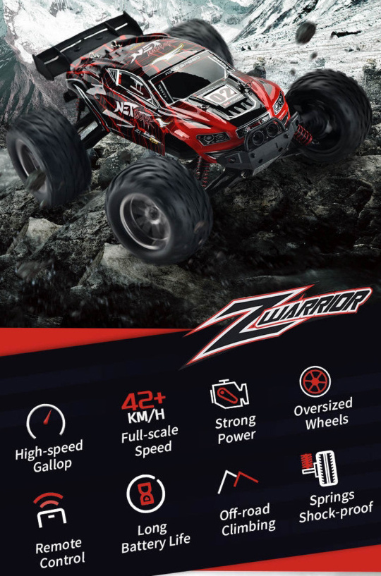 1:12 Scale Remote Control Car RC Cars 42+ KM/H High Speed 4WD All Terrains Off Road Monster Truck for Adults and Kids