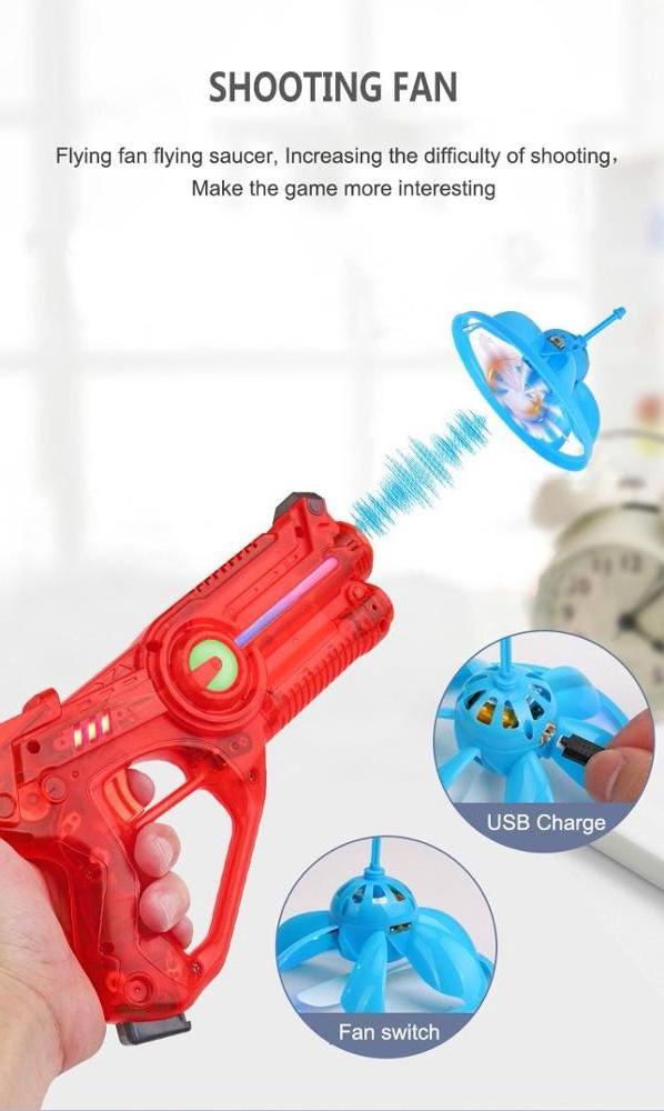 DWI Dowellin Transparent Lazer Game Shoot Toy Fly UFO Laser Guns Tag for Sale