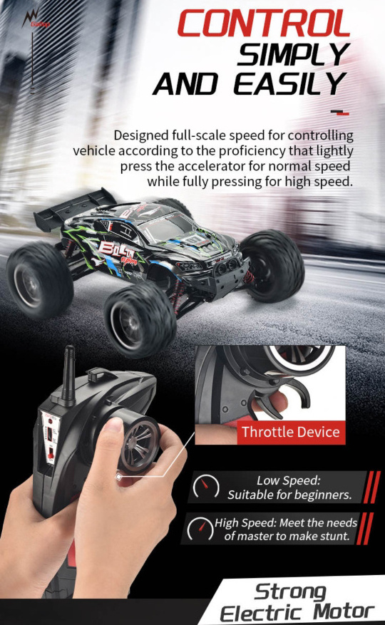 1:12 Scale Remote Control Car RC Cars 42+ KM/H High Speed 4WD All Terrains Off Road Monster Truck for Adults and Kids