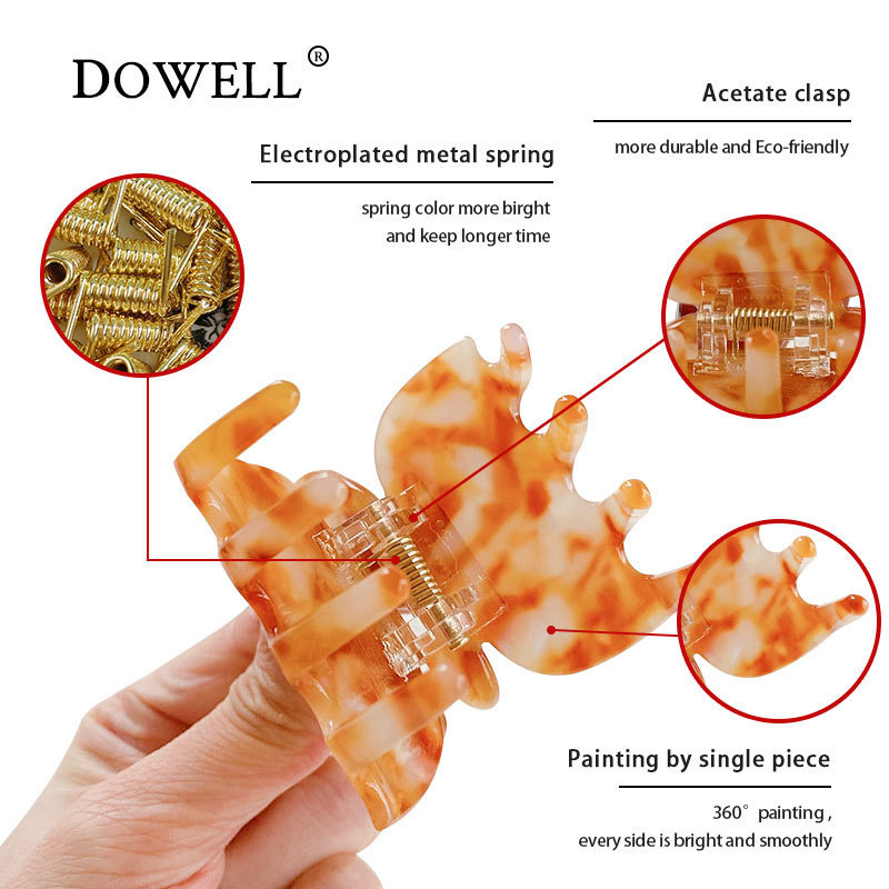 DOWELL wholesale Korean popular hair accessories acetate butterfly hair claw clips for women