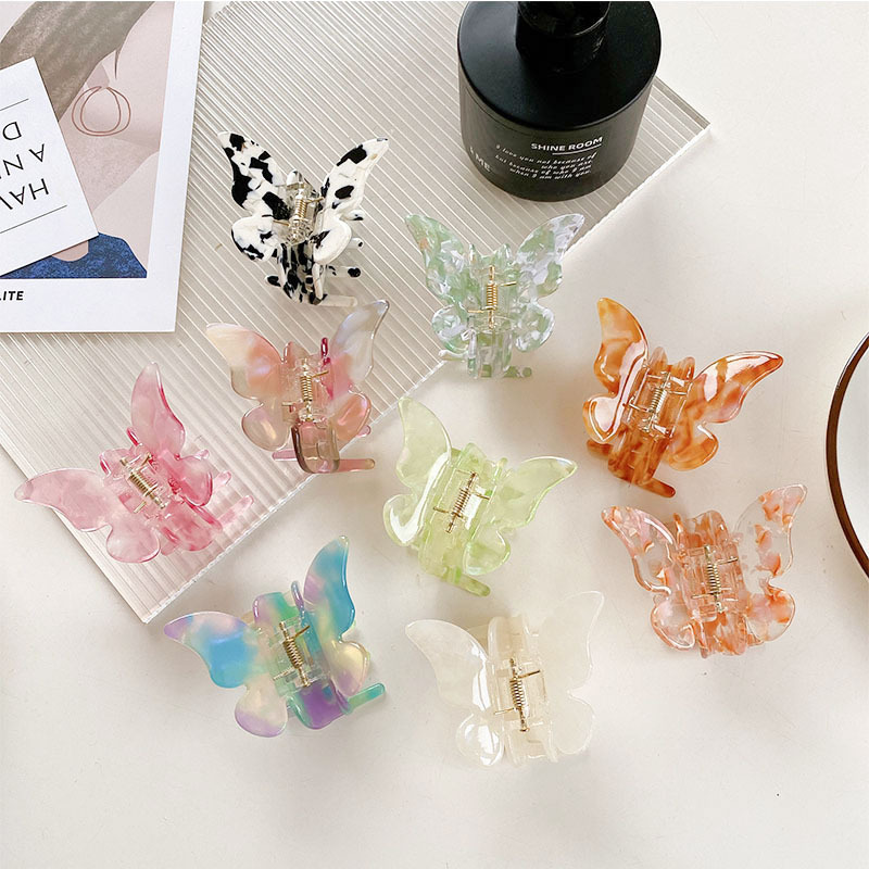 DOWELL wholesale Korean popular hair accessories acetate butterfly hair claw clips for women