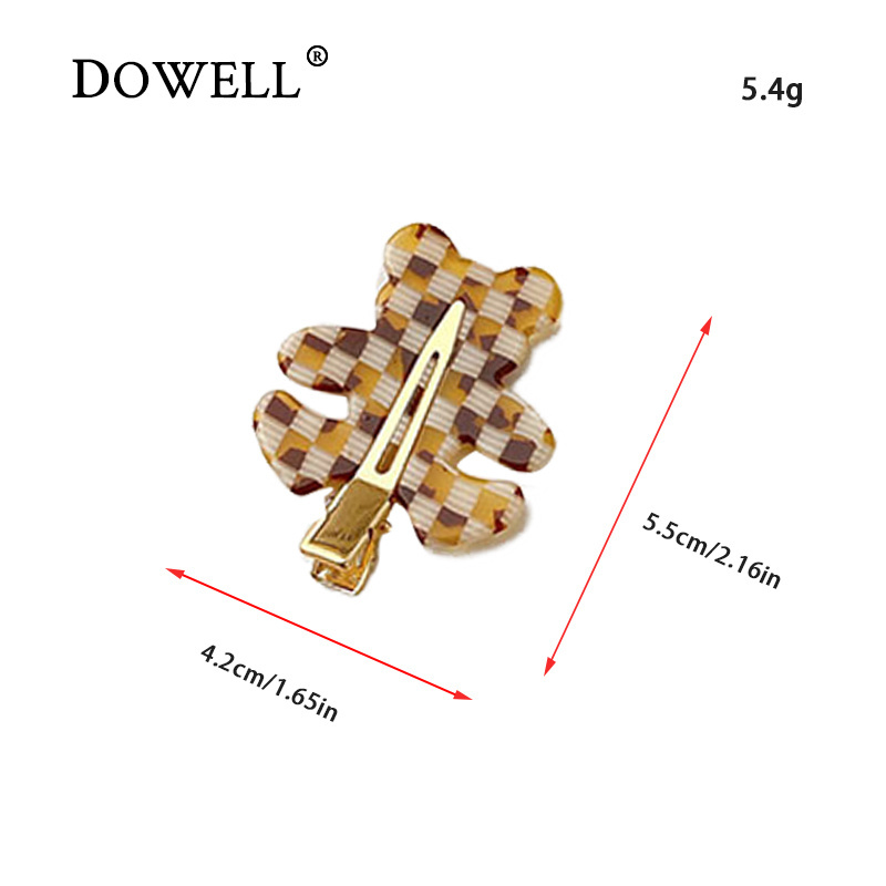 DOWELL 2023 Korean cute bear acetate seamless hair clip