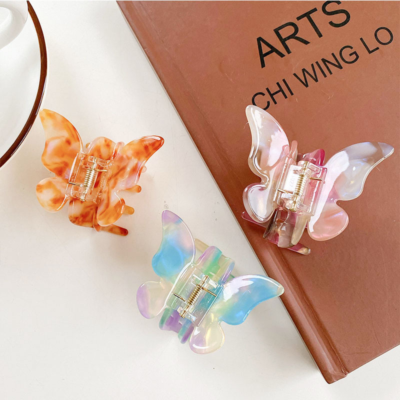 DOWELL wholesale Korean popular hair accessories acetate butterfly hair claw clips for women