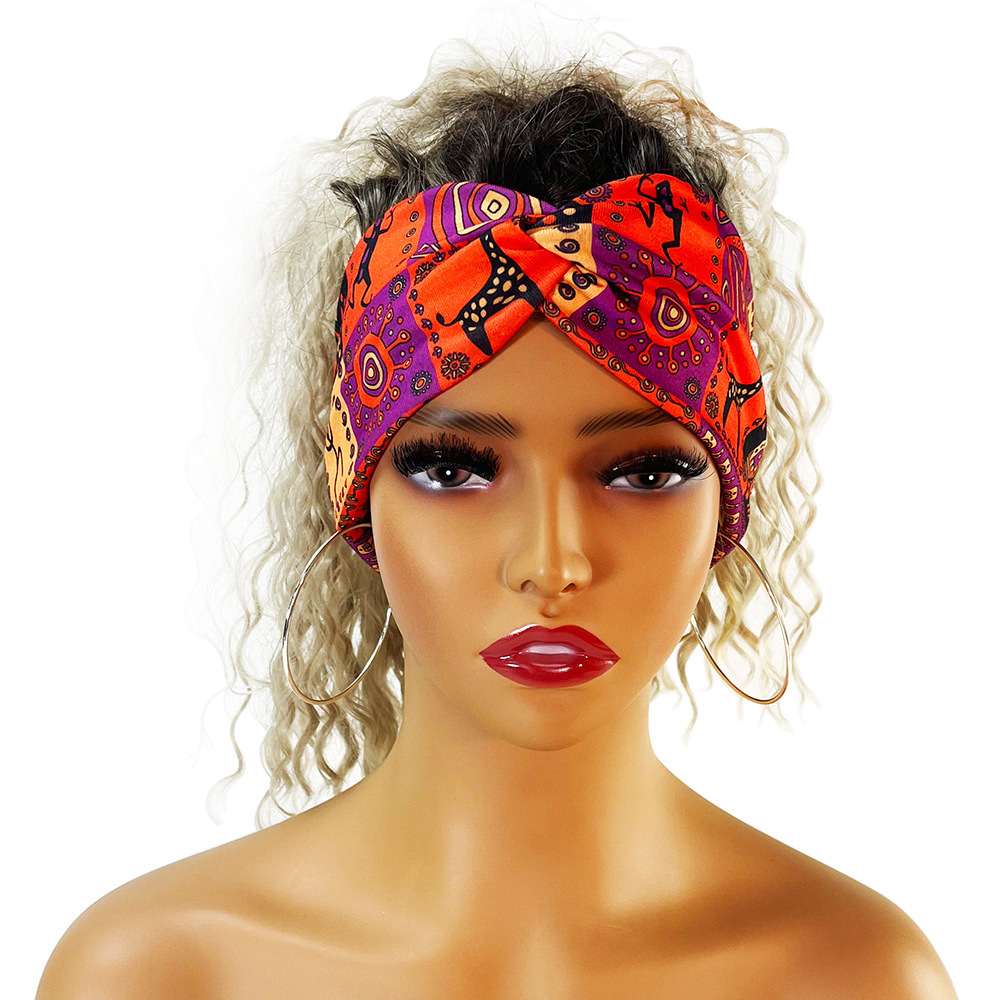 Printed headbands sports sweat-absorbing elastic headbands cross-border headbands