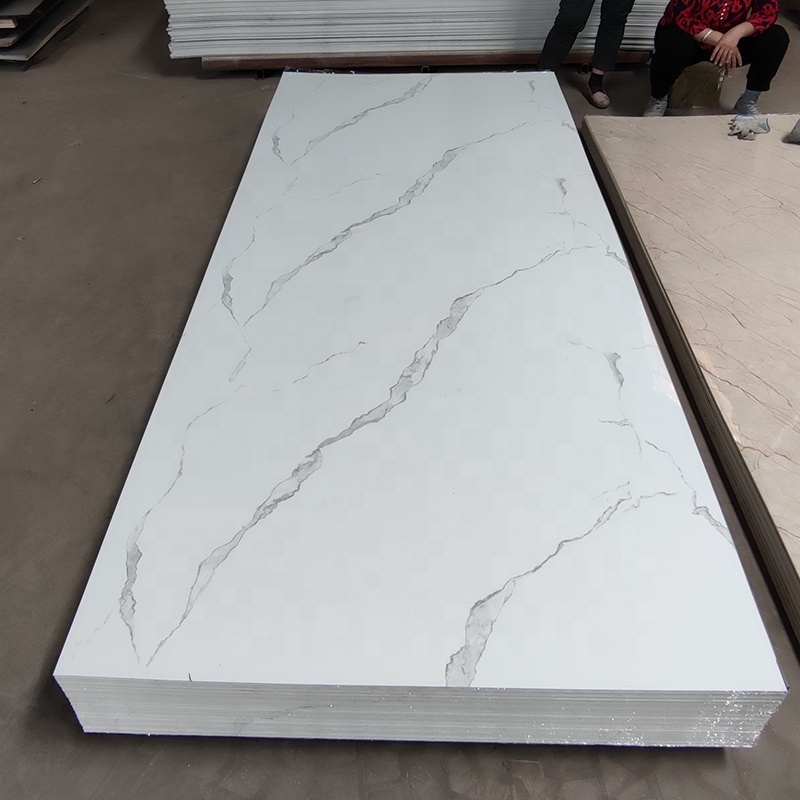 Wholesale Customized Size Glossy Plastic Cast Marble Pattern Effect Acrylic Sheet PVC Marble Sheet