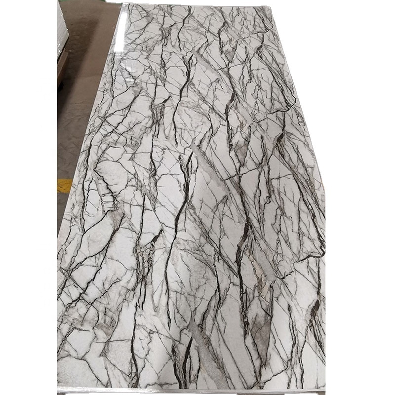 Wholesale Customized Size Glossy Plastic Cast Marble Pattern Effect Acrylic Sheet PVC Marble Sheet