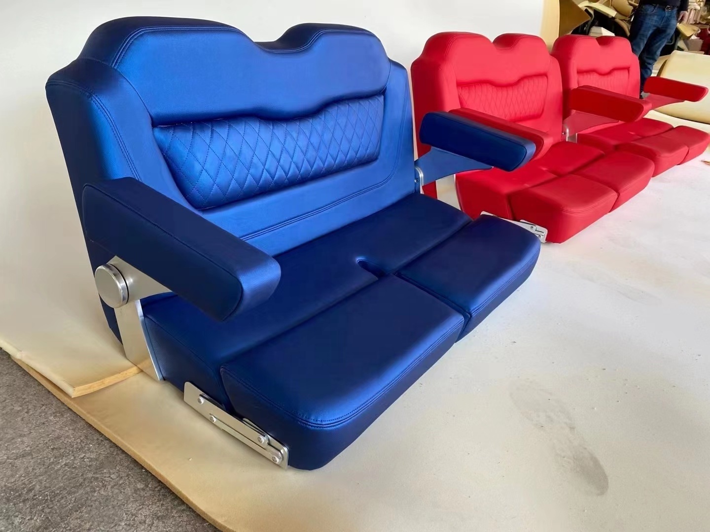 DOWIN Customized Color Yacht Deluxe Double Chair Foldable Marine Bench Boat Seats