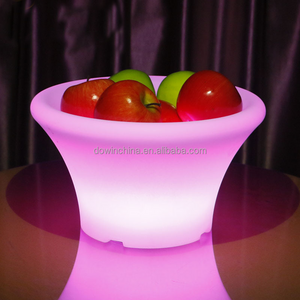 Amazon top seller bucket Acrylic Fruit Tray LED light bar KTV ice bucket fruit plate dining restaurant luminous led fruit tray