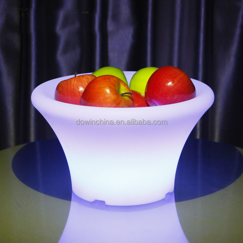 Amazon top seller bucket Acrylic Fruit Tray LED light bar KTV ice bucket fruit plate dining restaurant luminous led fruit tray