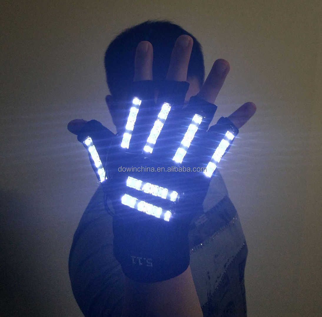 2023 Hot Selling LED Glowing Gloves Laser Gloves Party Light Show Lightshow Dancing Glow In The Dark LED Skeleton Halloween Glov