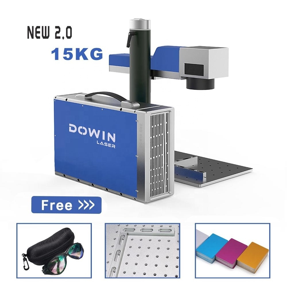 Portable mini laser marker 20W 30W 50W raycus fiber laser marking machine qr code laser engraving machine