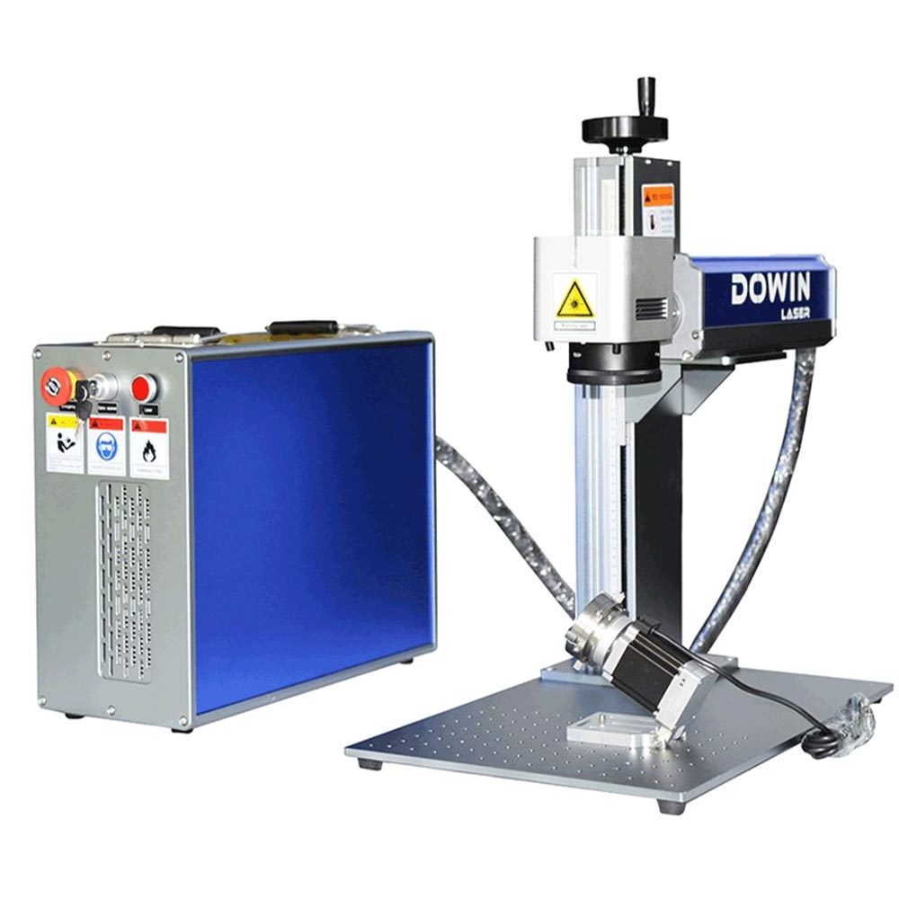 Fiber Optic Laser Engraver Rotary Axis Fiber Laser Marking Machine 100W.