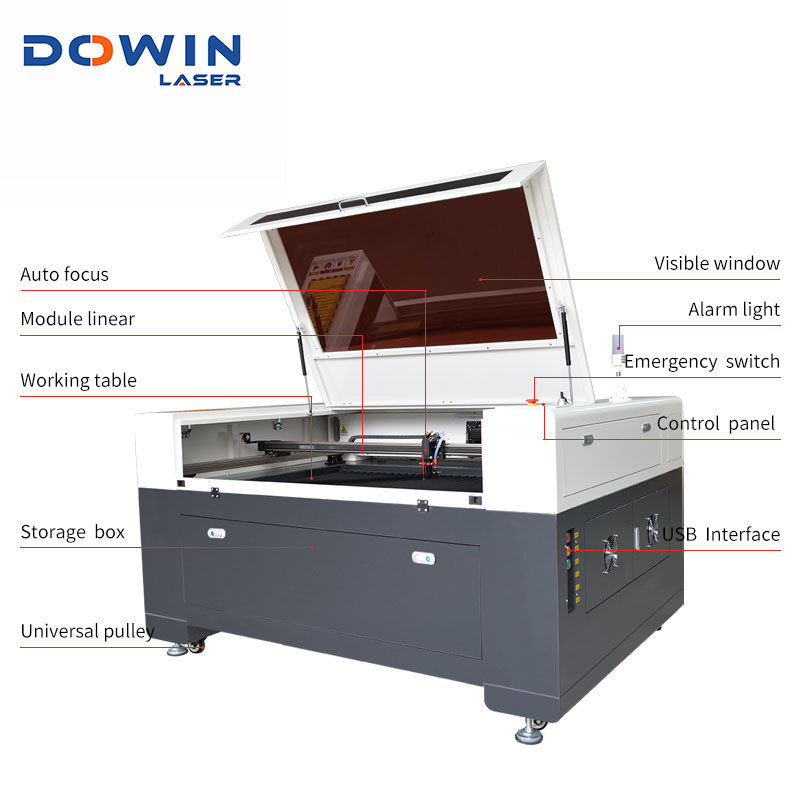 RDWorks control 6090 100w co2 laser engraver 1390 leather acrylic stone laser machine for wood engraving and cutting