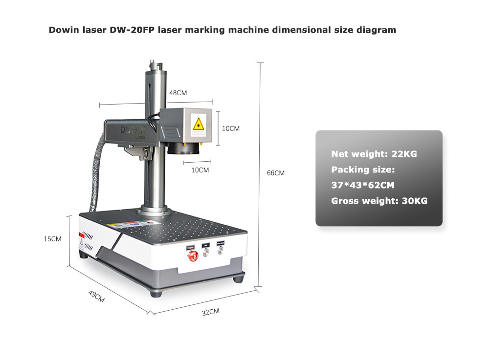 Portable mini laser marker 20W 30W 50W raycus fiber laser marking machine qr code laser engraving machine