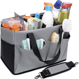 Professional Foldable Bathroom Sink Caddy & Under Sink Tool Organizer Polyester Cleaning Caddy Bag