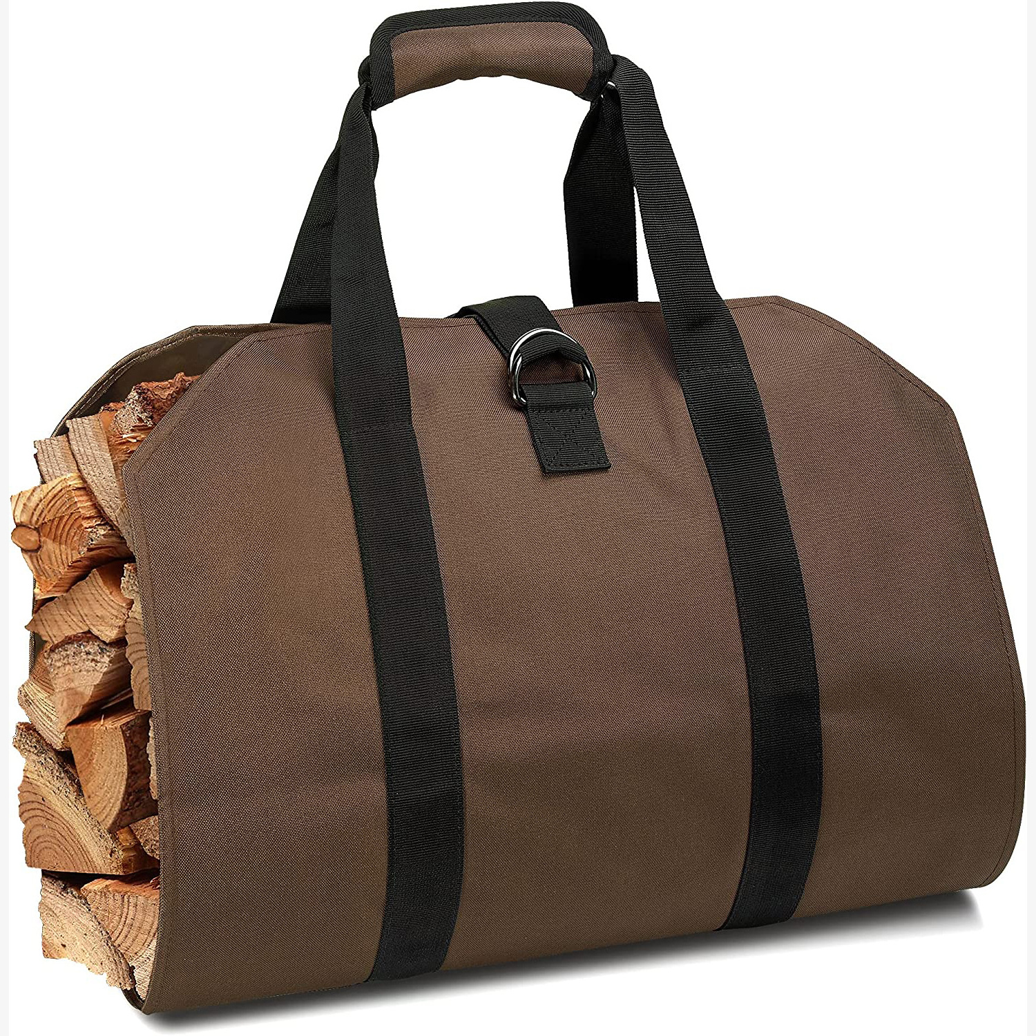 Large Fire Wood Carriers Carrying Bag for Outdoor Waxed Durable Wood Tote Fireplace Stove Accessories