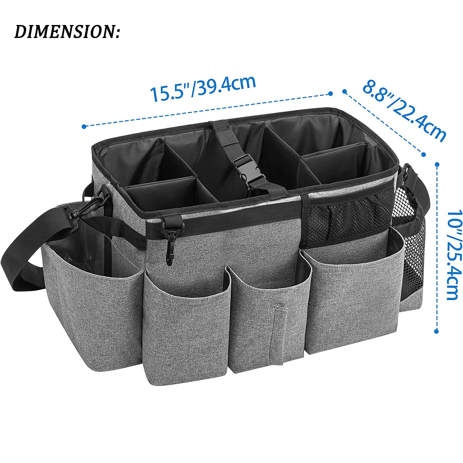 Custom Cleaning Caddy Tote Bag for Cleaning Supplies with 4 Foldable Dividers Housekeeping Bag