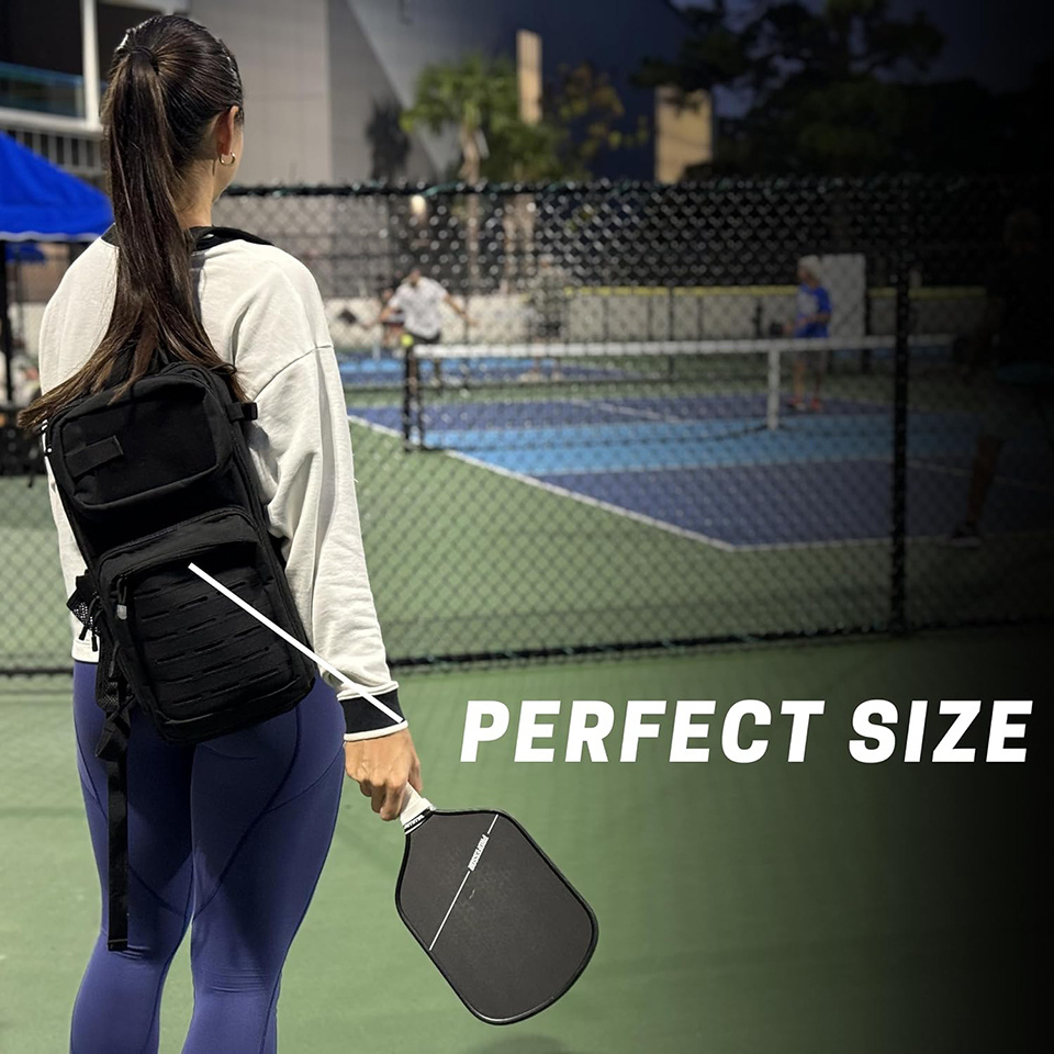 Tactical Style Professor Pickleball Bag With Holds 4 Paddles 6 Balls Lightweight Pickleball Backpack