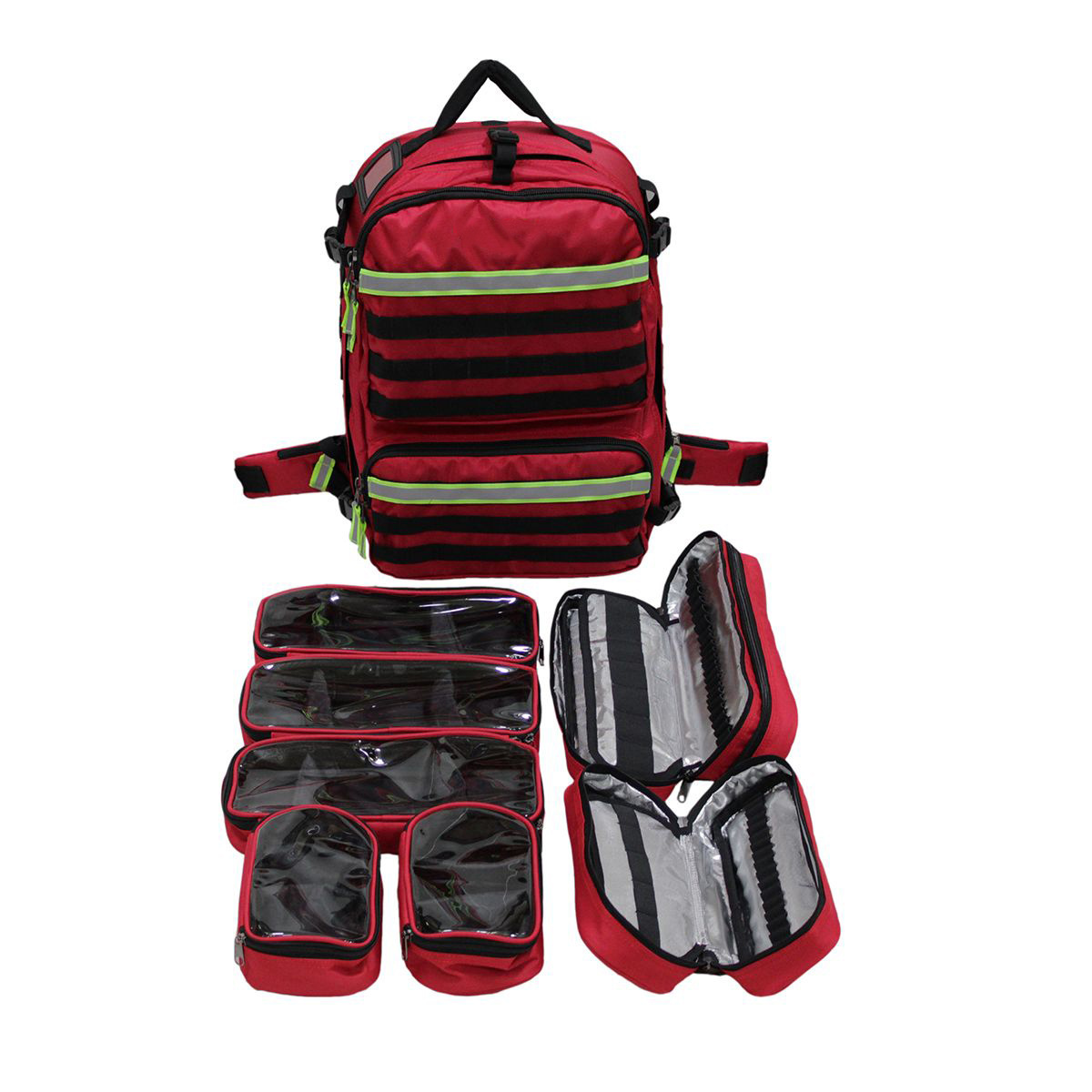 Large Capacity EMS Backpack for Basic Life Support First Aid Kit with Reflective Strap Medical Survival Rescue Bag