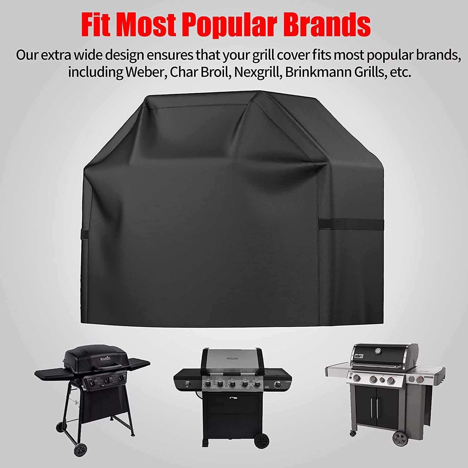 600D Heavy Duty Waterproof UV Resistant 58 inch BBQ Gas Grill Cover for Weber Char-Broil Nexgrill Grills