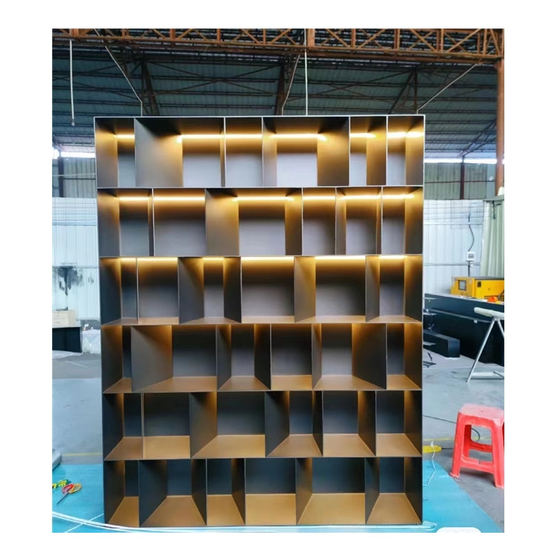 Modern design stainless steel display luxury wall large wine shelf ...