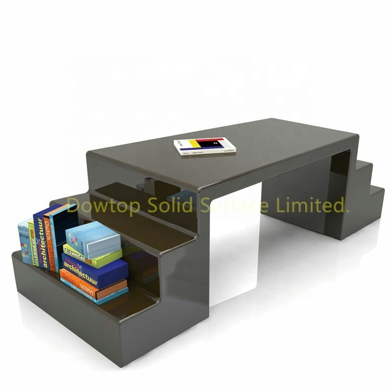 Office modern furniture white&black acrylic solid surface office desk white office desk