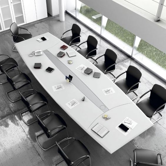 Modern Design Office U round Shape White Solid Surface Marble Top Conference Table