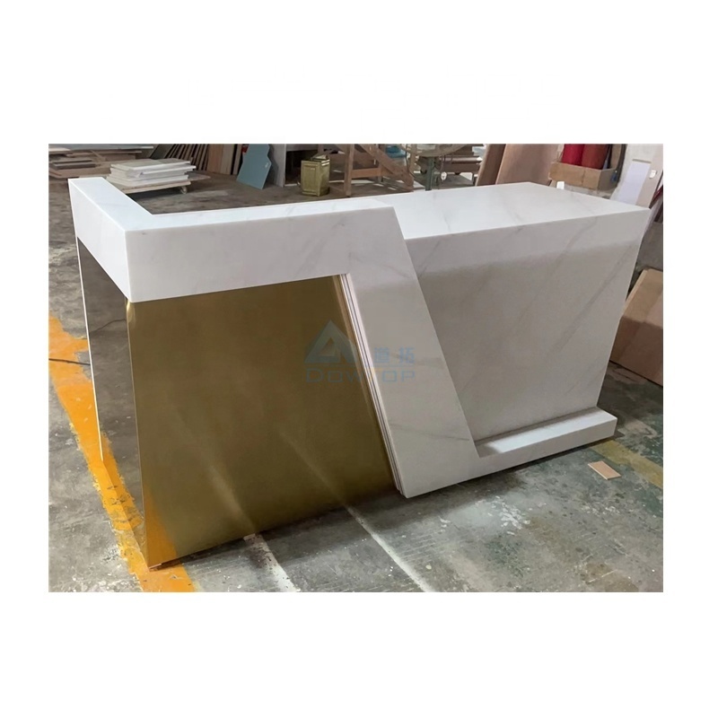 Customize Size Counter Check Out Table Curved Spa Reception Modern Office Beauty Salon Front Desk