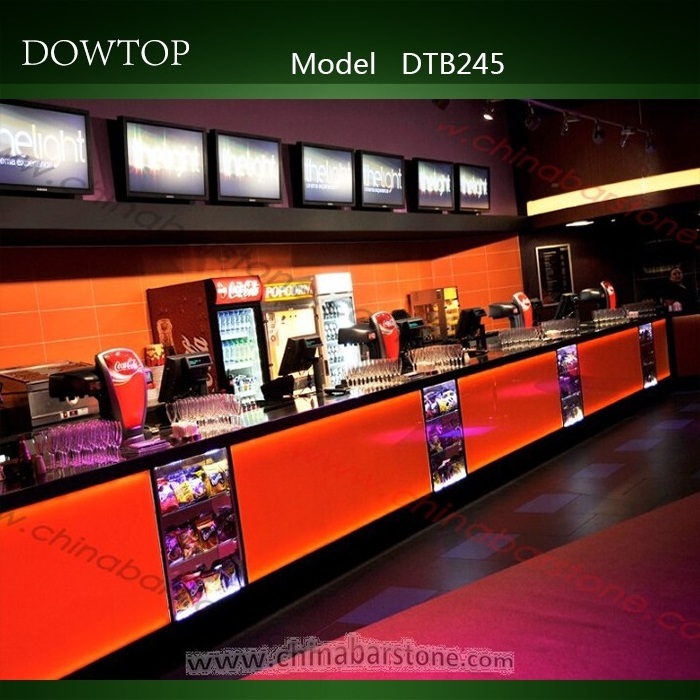 Newest design using order glacier ice white ship shaped snack fast food bar counter for restaurant /cafe/tavernas