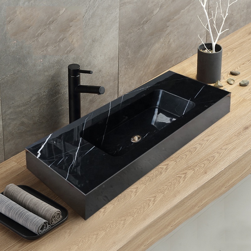 luxury modern black marble sink volakas black stone kitchen sink toilet sink