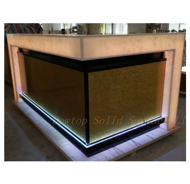 modern bar reception counter LED light illuminated mobile juice bar counter design