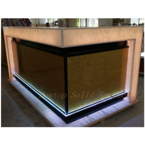 modern bar reception counter LED light illuminated mobile juice bar counter design