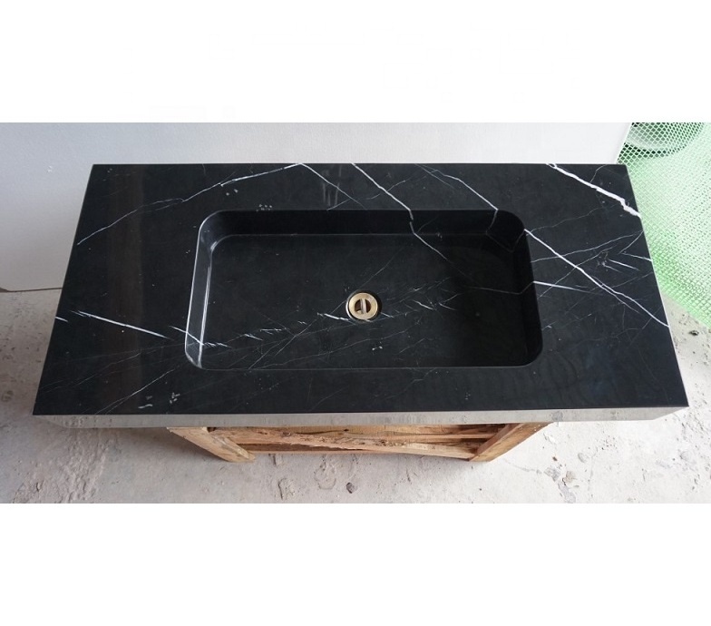 luxury modern black marble sink volakas black stone kitchen sink toilet sink