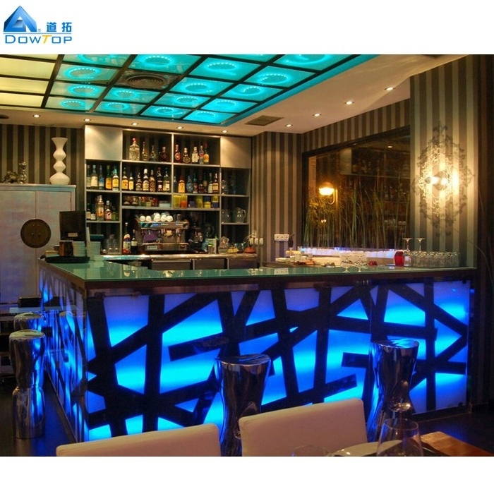 Modern bar furniture design LED lighting night club cocktail beer drinking bar counter