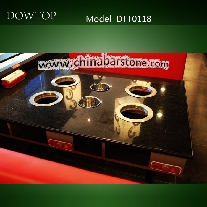 Hot pot restaurant design high quality quartz stone hot pot BBQ table