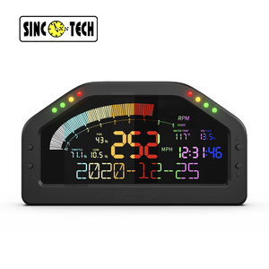 SincoTech 6.5'' LCD Instrument Black OBD 2 Race Dash 12-in-1 Car Speed/RPM/Volt/Fuel Level/Boost/Oil Temp Meter(DO921)