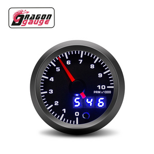 DRAGON GAUGE double Display 2 inch 52mm Car Motor universal RPM meter Motorcycle Meters Auto Tachometer Digital Gauge (6360)