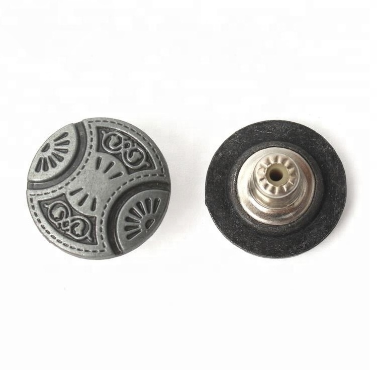 Garment Accessories Maker Design Custom Engrave Logo Electronic Antique Silver Metal Buttons for Bag