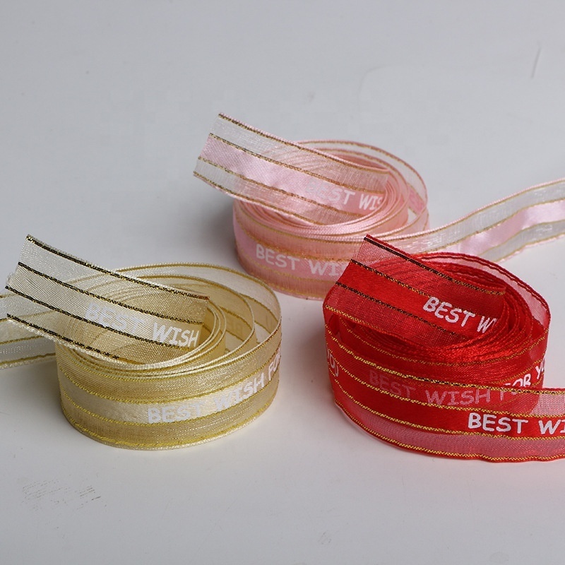 Packaging Grosgrain Tapes Wholesale Custom Silk Printed Logo Roll Satin Ribbons for Gift Wrap