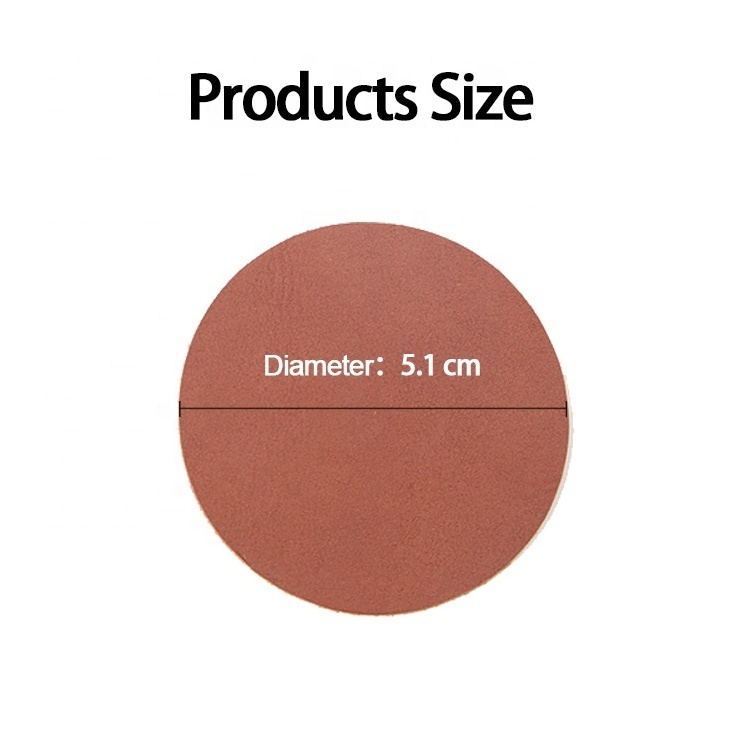 Sew on Garment Patches Wholesale Custom Logo Blank Round Shape Genuine Leather Labels for Jeans