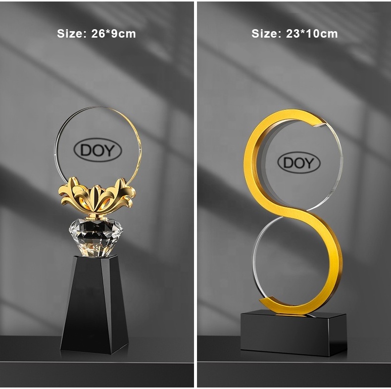 Hot Sale Custom Creative Design Logo Business Gifts Solid Glass Crystal Awards And Trophy